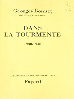 cover image of Dans la tourmente
